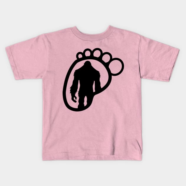 Bigfoot Footprint Kids T-Shirt by justSVGs